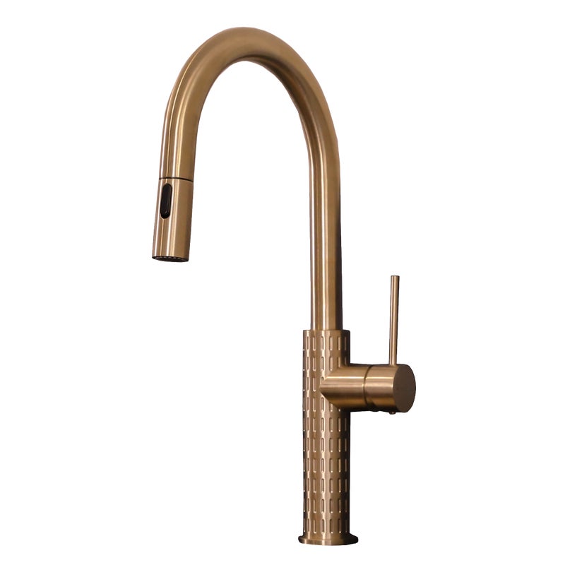 Architek Bateria zlewozmywakowa wyciągana głowica prysznicowa kolorze szczotkowanej miedzi