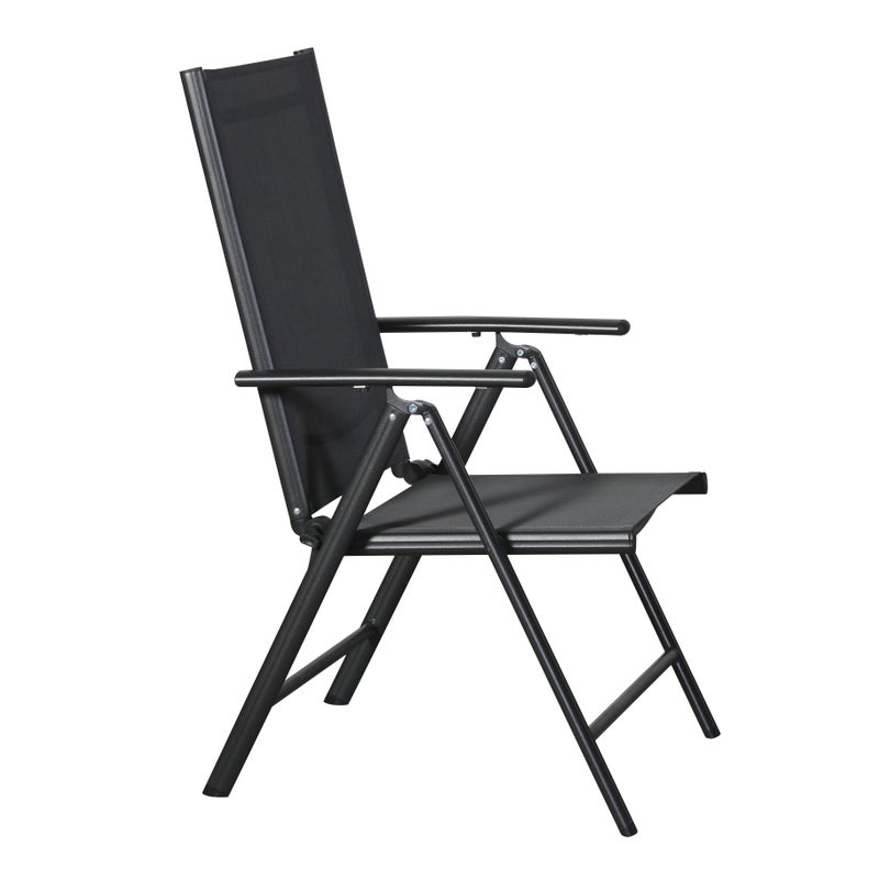 Kelly 1 x krzesło ogrodowe, regulowane oparcie, 7 pozycji czarny/szary.