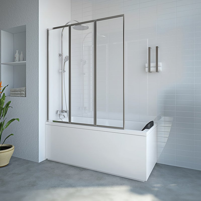 VENTE-UNIQUE Parawan nawannowy składany z metalu - Chrom - 120 x 140 cm - DISTRICT