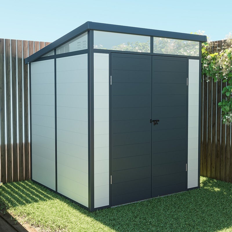 Schowek ogrodowy z szarej żywicy 3,65 m² z podłogą - MINARO