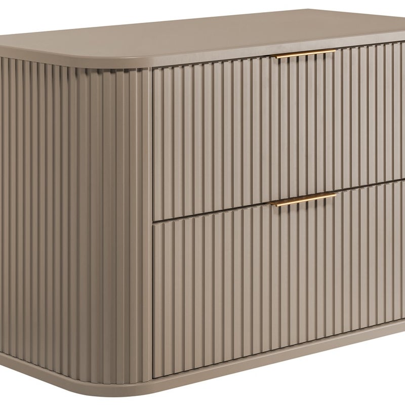 Szafka łazienkowa GLAMOUR 80 cm KASZMIROWA wisząca ryflowana 2 szuflady SOFT CLOSE + 2 kolory uchwytów