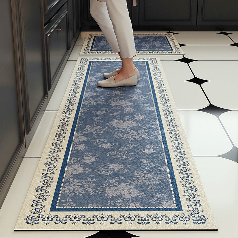 Mata antypoślizgowa do użytku domowego Niebieska, mata antypoślizgowa, mata wejściowa Vintage, mata kuchenna do prania, 45*150cm