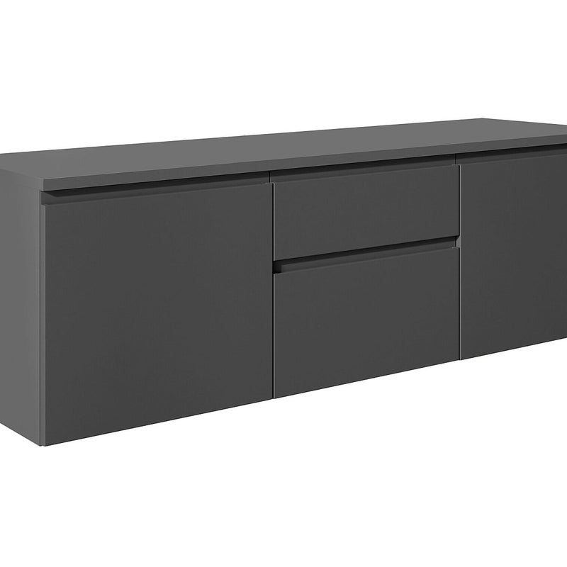 Szafka łazienkowa wisząca pod umywalkę - Szary - 150 cm - JIMENA II