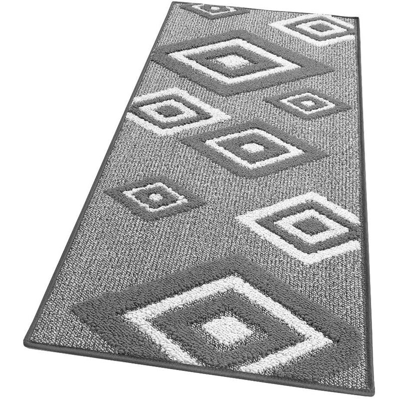 Dywan Kuchenny 57x180 cm Antypoślizgowa 100% Made in Italy Zmywalny Nowoczesny Romby 3D Szary