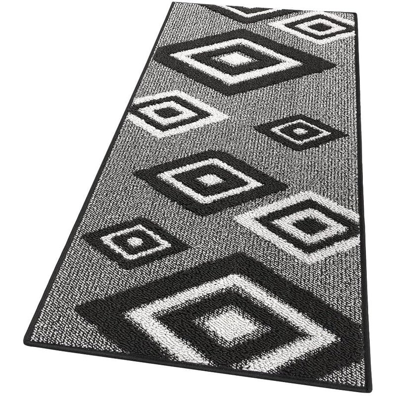 Dywan Kuchenny 57x230 cm Antypoślizgowa 100% Made in Italy Zmywalny Nowoczesny Romby 3D Czarny