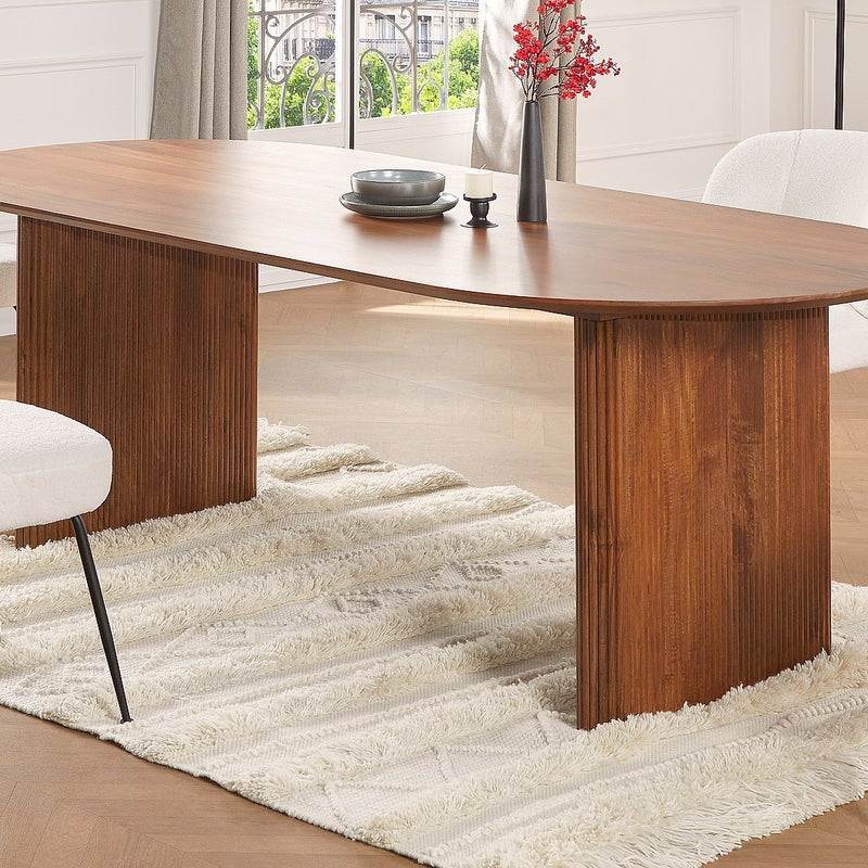 Stół do jadalni dla 8 osób z drewna mangowca - Naturalny - BALIMELA