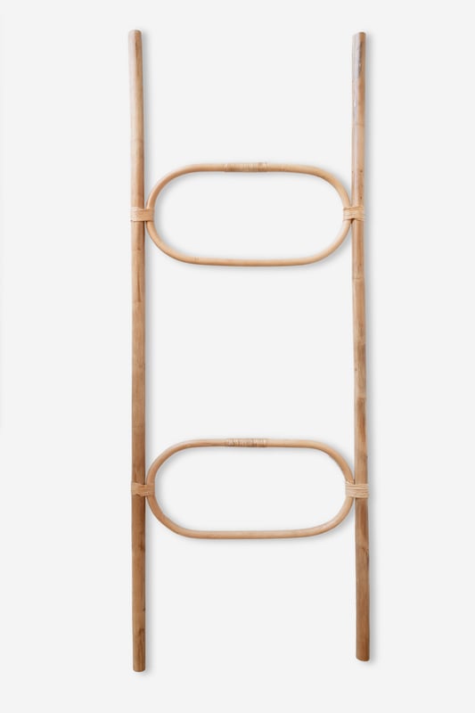 Drabina dekoracyjna rattan owalny 147x54x5 cm Wieszak i element dekoracyjny