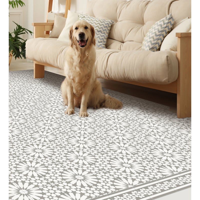 Dywan winylowy Samara beżowa 133x200 cm - PVC antypoślizgowa, winylowa do kuchni lub salonu, zmywalna, wodoodporna, styl wodoodporny