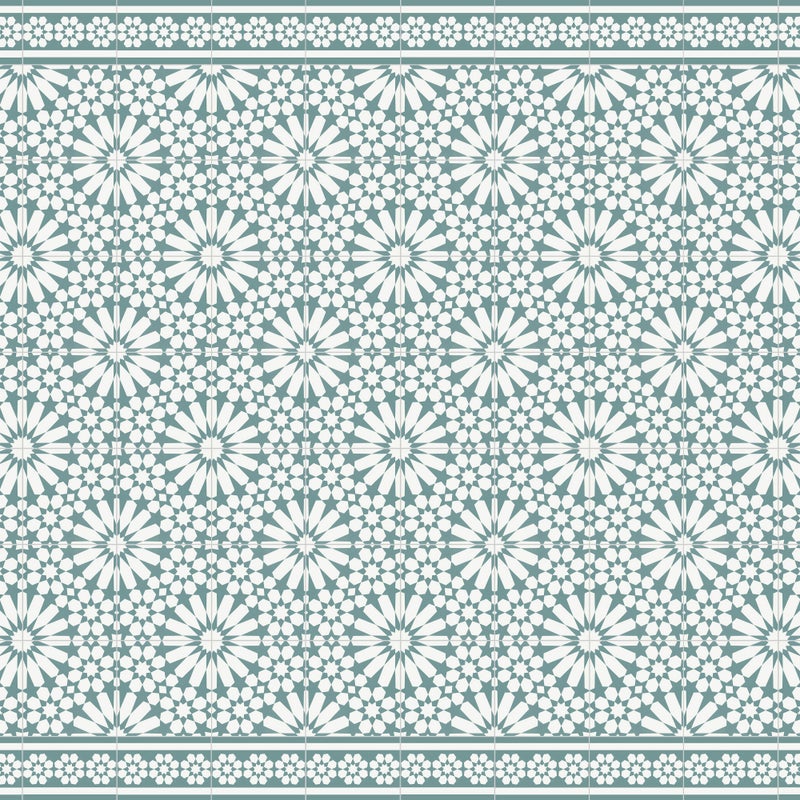 Dywan winylowy Samara zielona 100x133 cm - PVC antypoślizgowa, winylowa do kuchni lub salonu, zmywalna, wodoodporna, styl hydrauliczny