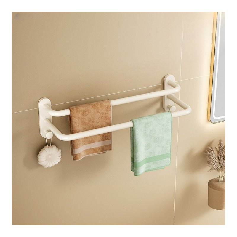 Aluminiowy wieszak na ręczniki do łazienek bez wiercenia, biała półka na ręczniki, podwójny wieszak 50 cm