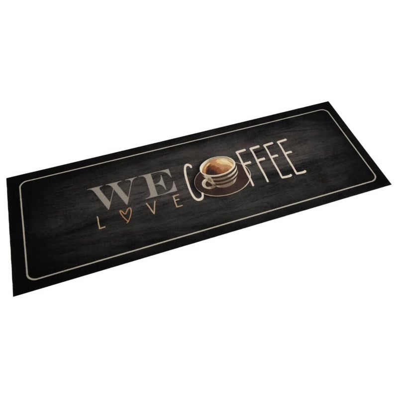 Dywanik kuchenny z napisem Coffee, 60x180 cm, aksamitny vidaXL