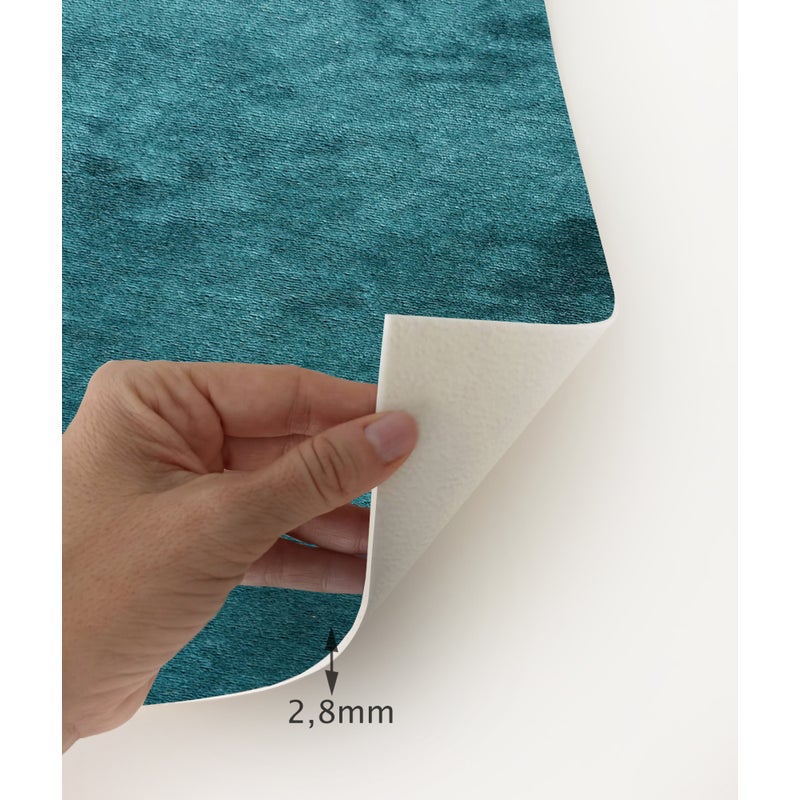 Dywan winylowy Turn Blue Velvet 200x220 cm - antypoślizgowy dywan PVC do kuchni lub salonu, zmywalny, nowoczesny styl