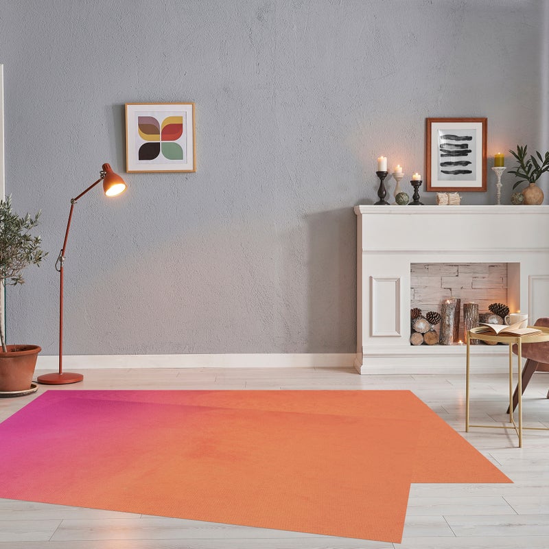 Dywan winylowy Turn Velvet Gradient Sunset 150x165 cm - antypoślizgowy dywan z PVC do kuchni lub salonu, zmywalny, nowoczesny styl