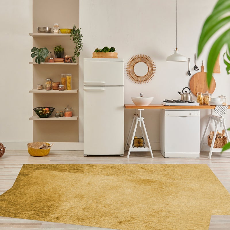 Dywan winylowy Turn Gold Velvet 120x133 cm - antypoślizgowy, winylowy dywan do kuchni lub salonu, zmywalny, nowoczesny styl