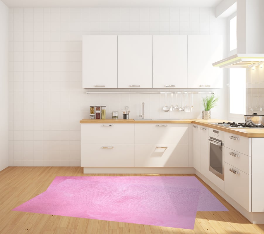 Dywan winylowy Turn Rose Velvet 120x133 cm - antypoślizgowy dywan z PVC do kuchni lub salonu, zmywalny, nowoczesny styl
