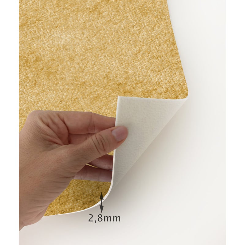 Dywan winylowy Turn Gold Velvet 150x165 cm - antypoślizgowy, winylowy dywan do kuchni lub salonu, zmywalny, nowoczesny styl