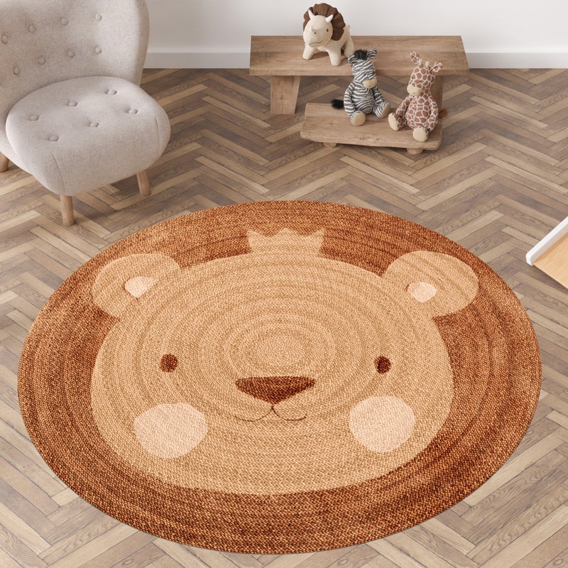 Dywan winylowy dla dzieci Król Lew [średnica] 150 cm - PVC antypoślizgowa, winylowa do pokoju dziecięcego, ognioodporna i zmywalna
