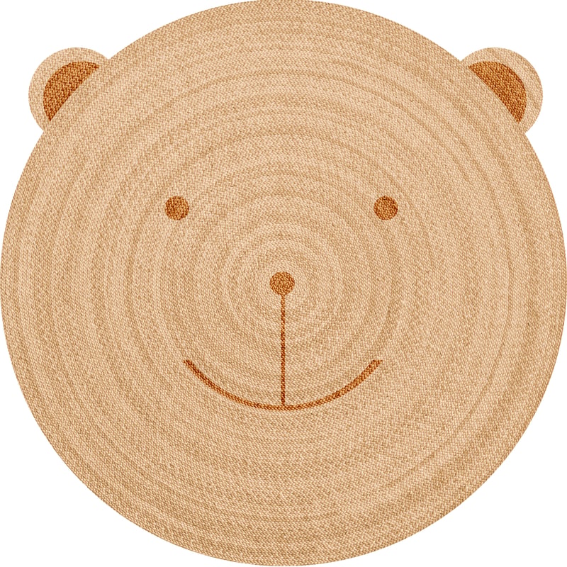 Dywan winylowy dla dzieci Adrian Bear [średnica] 200 cm - PVC antypoślizgowy, winylowy dywan do pokoju dziecięcego, ognioodporny i zmywalny