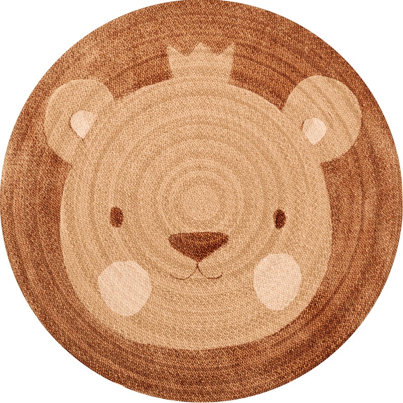 Dywan winylowy dla dzieci Król Lew [średnica] 100 cm - PVC antypoślizgowa, winylowa do pokoju dziecięcego, ognioodporna i zmywalna