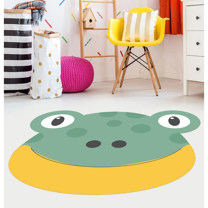 Dywan winylowy dziecięcy Frog 130x160 cm - antypoślizgowy PVC, winylowy do pokoju dziecięcego, ognioodporny i zmywalny