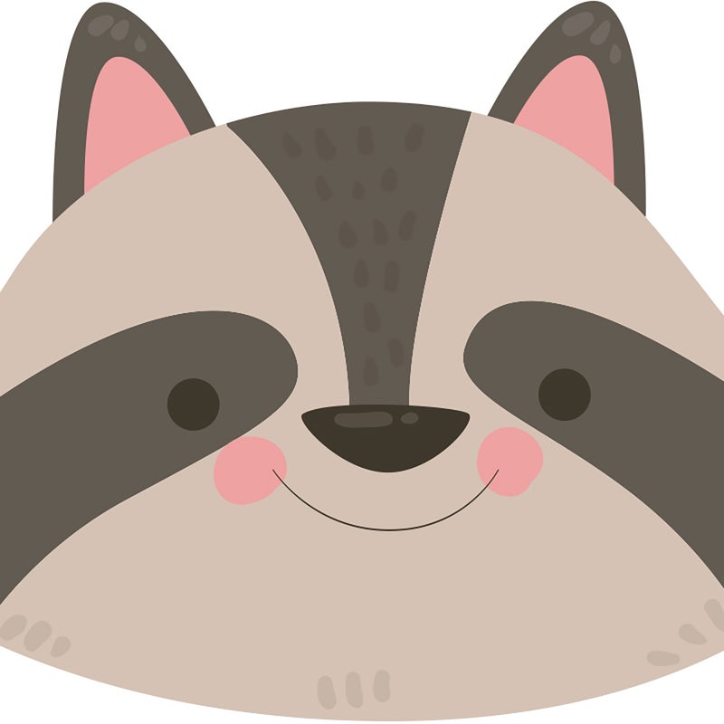 Dywan winylowy dziecięcy Raccoon 40x60 cm - antypoślizgowy PVC, winylowy do pokoju dziecięcego, ognioodporny i zmywalny