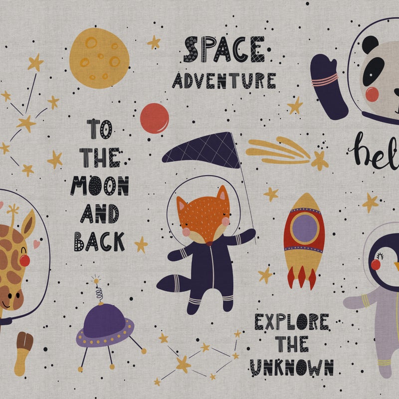 Dziecięcy dywan winylowy Space adventure 70x100 cm - antypoślizgowy PVC, winylowy do pokoju dziecięcego, ognioodporny i zmywalny