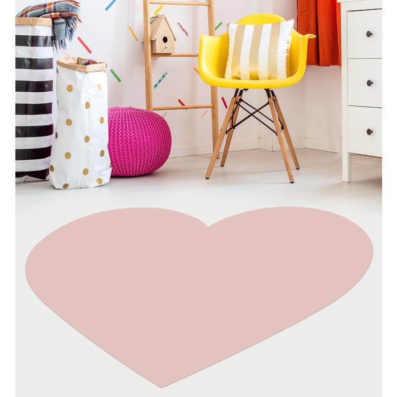 Dywan winylowy dziecięcy Heart 85x100 cm - antypoślizgowy PVC, winylowy do pokoju dziecięcego, ognioodporny i zmywalny