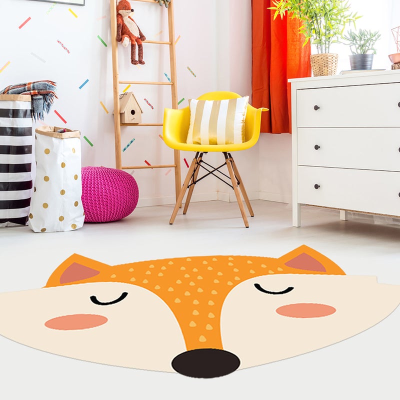 Dywan winylowy dziecięcy Fox 43x60 cm - antypoślizgowy PVC, winylowy do pokoju dziecięcego, ognioodporny i zmywalny