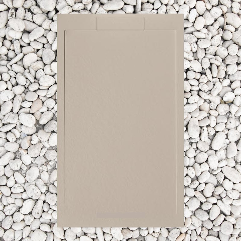 Brodzik PRYSZNICOWY SLIM Vulcano Line 140x80 cm z żywicy i proszku marmurowego z boczną kratką z żywicy marmurowej - FRASCIO