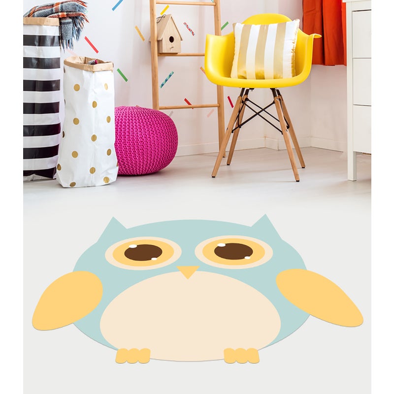 Dywan winylowy dziecięcy Owl 58x60 cm - antypoślizgowy PVC, winylowy do pokoju dziecięcego, ognioodporny i zmywalny