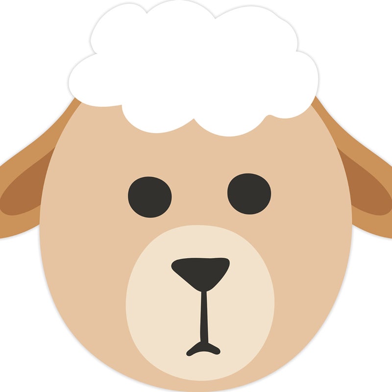 Dywan winylowy dziecięcy Sheep 51x60 cm - antypoślizgowy PVC, winylowy do pokoju dziecięcego, ognioodporny i zmywalny