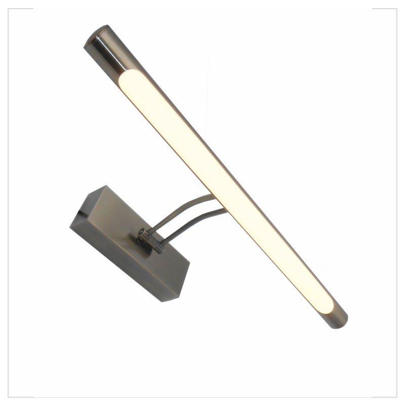 Kinkiet LED do oświetlania obrazów i luster, ciepłe światło 6 W, antyczny brąz, przegubowy, 40 cm