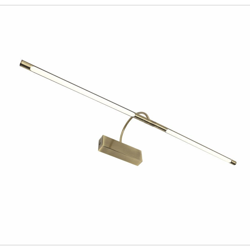 inkiet LED do oświetlania obrazów, luster, tradycyjny styl 10W, ciepłe światło 3000K, wykończenie z antycznego brązu, przegubowe. 74cm