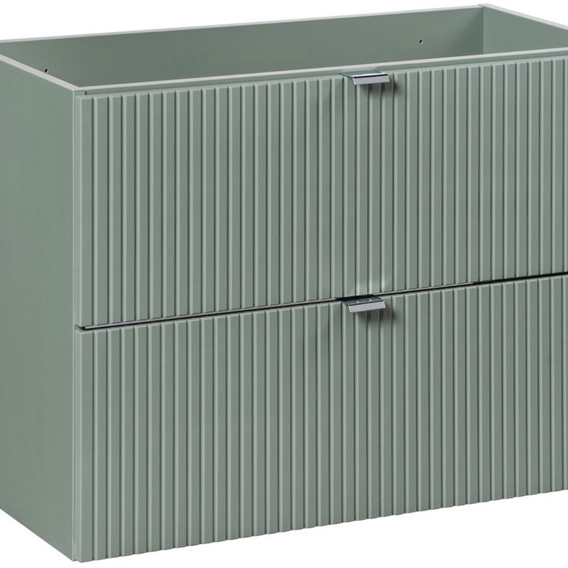 Szafka łazienkowa LINE REED GREEN 80 cm zielona ryflowane fronty wisząca