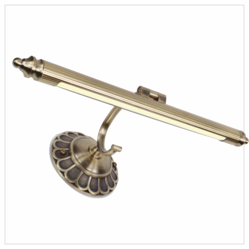 Kinkiet LED do oświetlania obrazów, luster, murali, tradycyjny styl 8W, ciepłe światło 3000K, wykończenie z antycznego brązu, przegubowe. 50cm