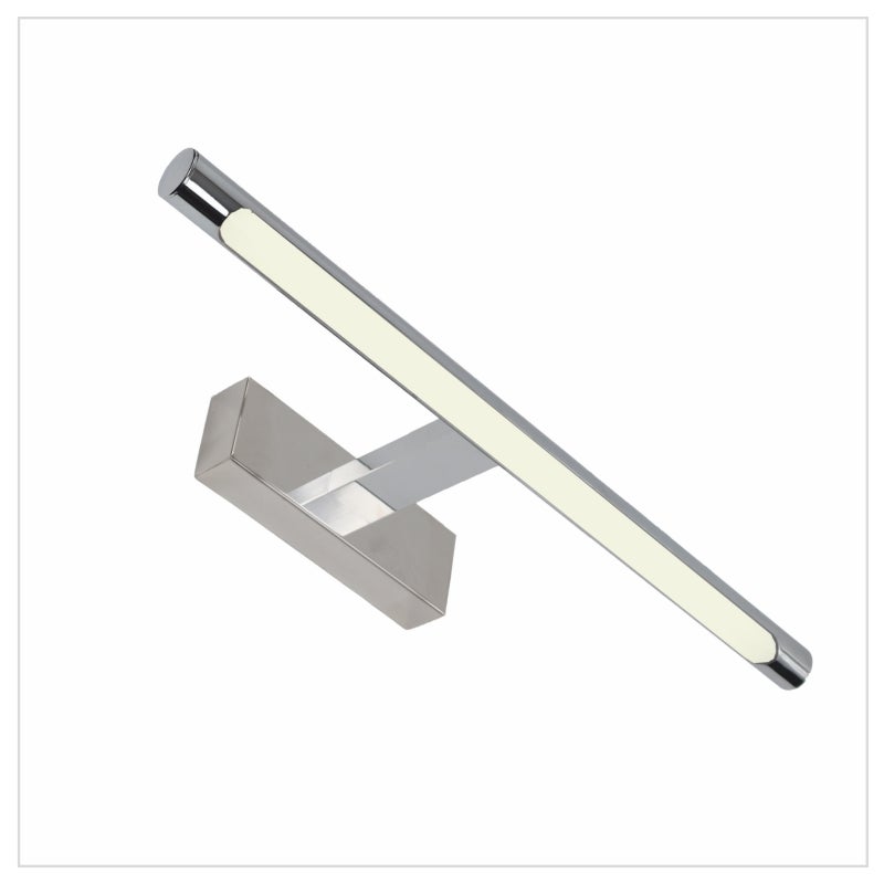 Kinkiet LED do oświetlania obrazów, luster, murali, tradycyjny styl 9W, ciepłe światło 3000K, wykończenie CHROM POŁYSK, przegubowe. 42cm