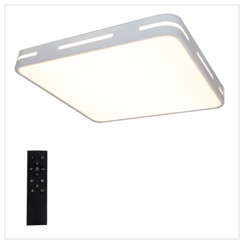 Oświetlenie sufitowe LED 40 W z pilotem, ściemnialne 2700K-6500K, zimne do ciepłego białego światła, kwadrat 40x40 cm