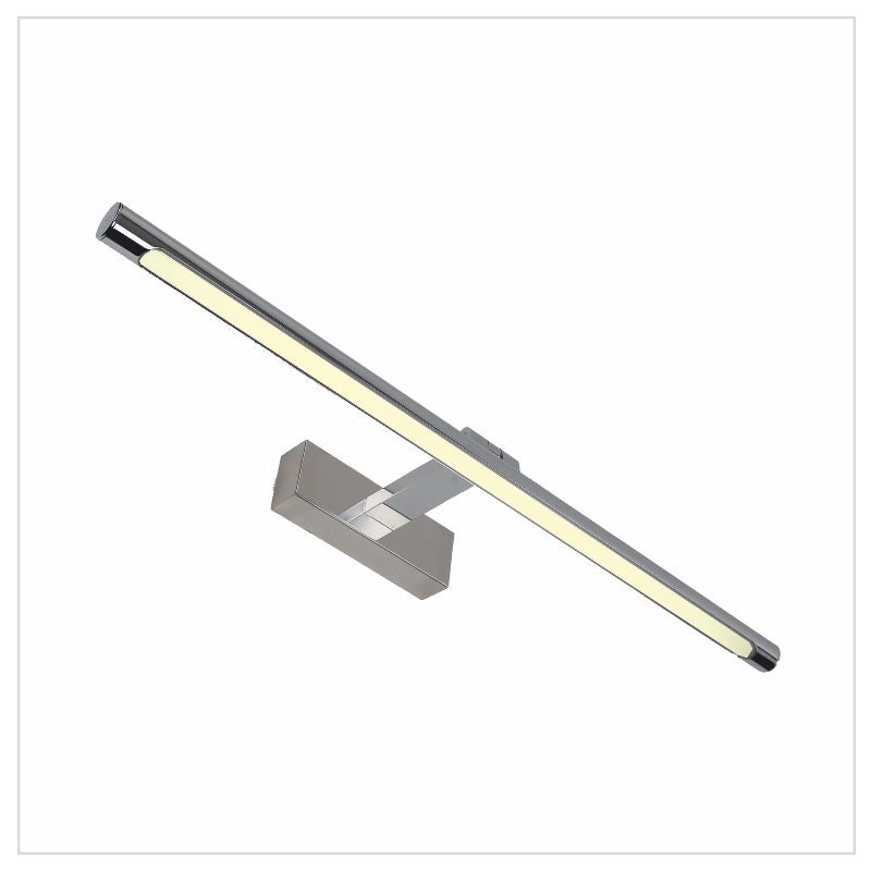 Kinkiet LED do oświetlania obrazów, luster, 14W tradycyjny styl, ciepłe światło 3000K, wykończenie chrom połysk, przegubowe. 62cm