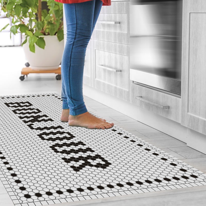 Bonjour Dywan winylowy 66x100 cm - antypoślizgowy PVC, winyl do kuchni lub salonu, wodoodporny, zmywalny, trudnopalny