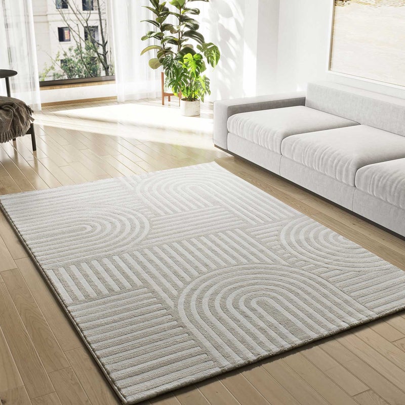 Prostokątny biały dywan do wnętrz 133 x 190 cm ZEN Scandinavian - ATTICGO