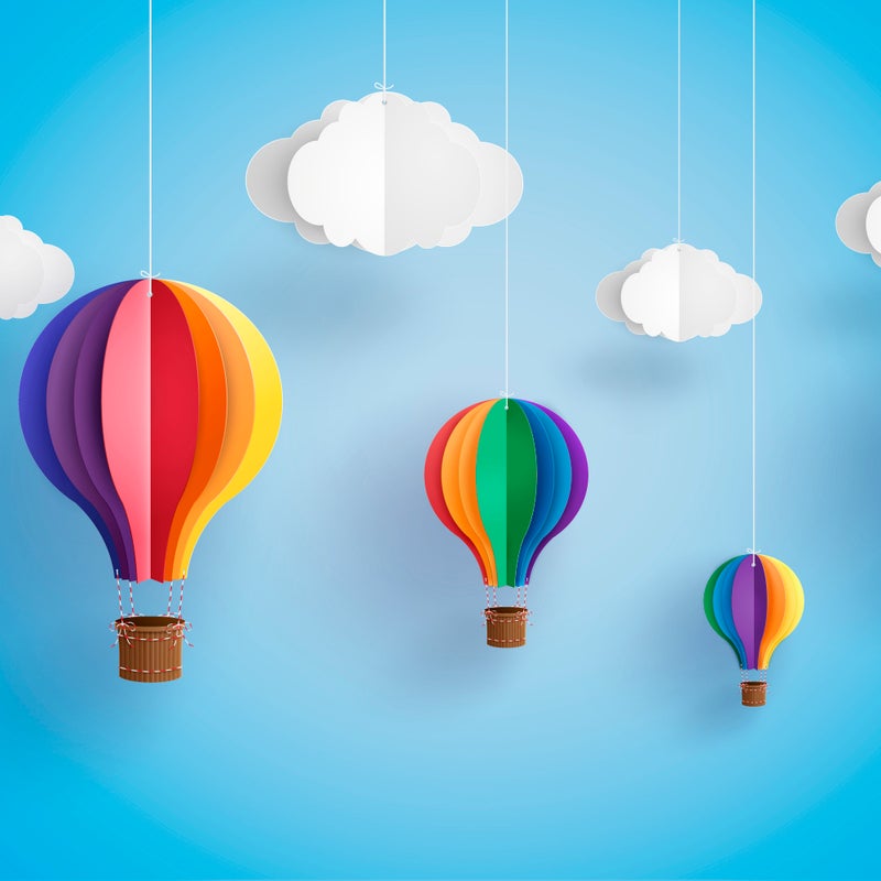 Dywan winylowy 3D Balloons 100x150 cm - antypoślizgowy PVC, winyl do pokoju dziecięcego, trudnopalny i zmywalny