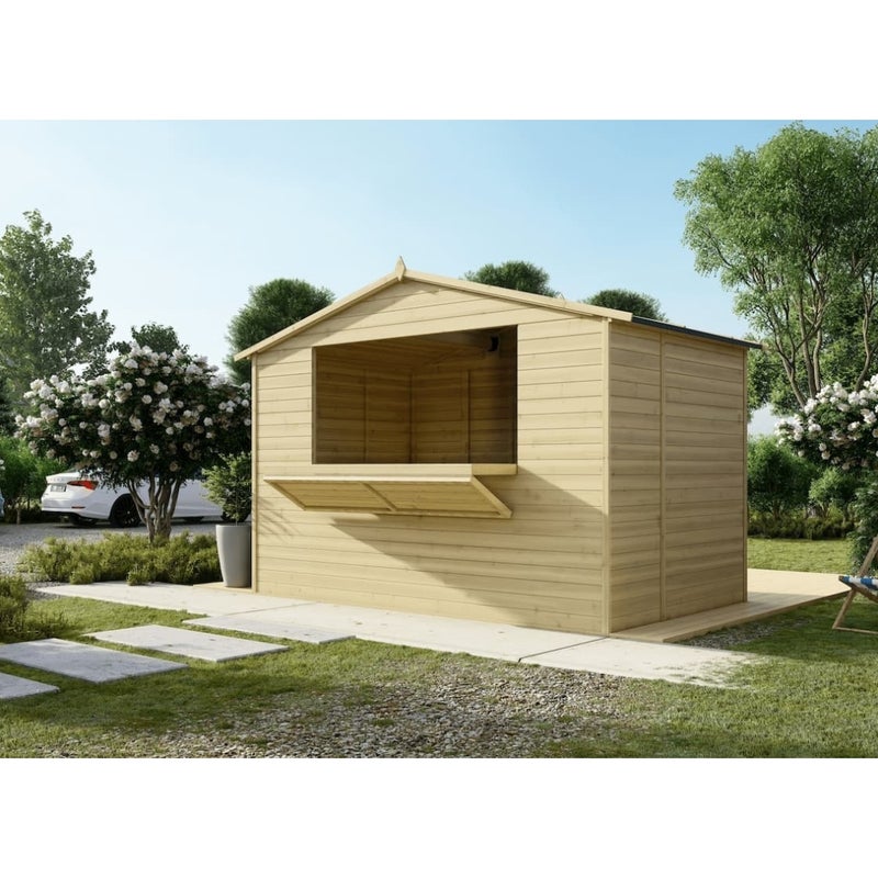 Kiosk domek handlowy ALTANKA 5,72 m2 - 3,11x1,84 m - 19 mm, drewniany, DOM606, 1szt.