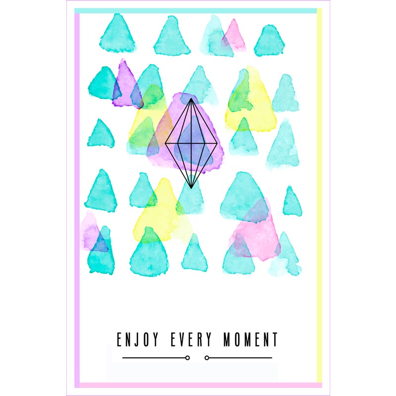 Dywan winylowy Enjoy every moment 100x150 cm - antypoślizgowy, winylowy dywan do pokoju dziecięcego z PVC, ognioodporny i zmywalny