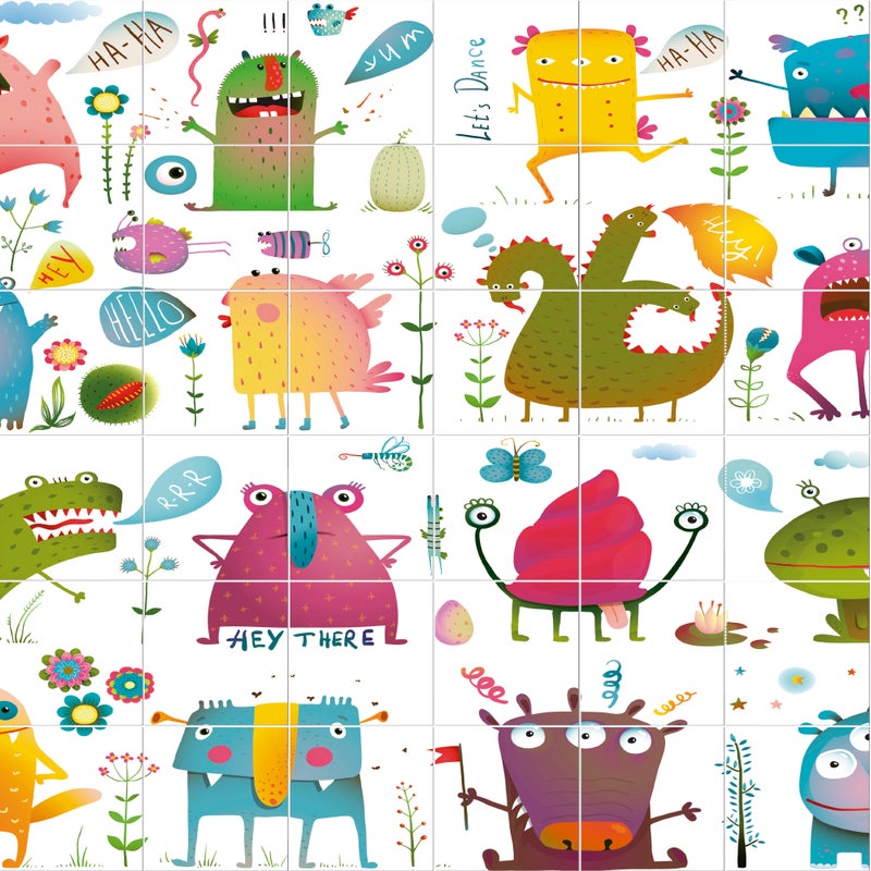 Winylowy dywan Monster 100x150 cm - antypoślizgowy PVC, winylowy do pokoju dziecięcego, trudnopalny i zmywalny