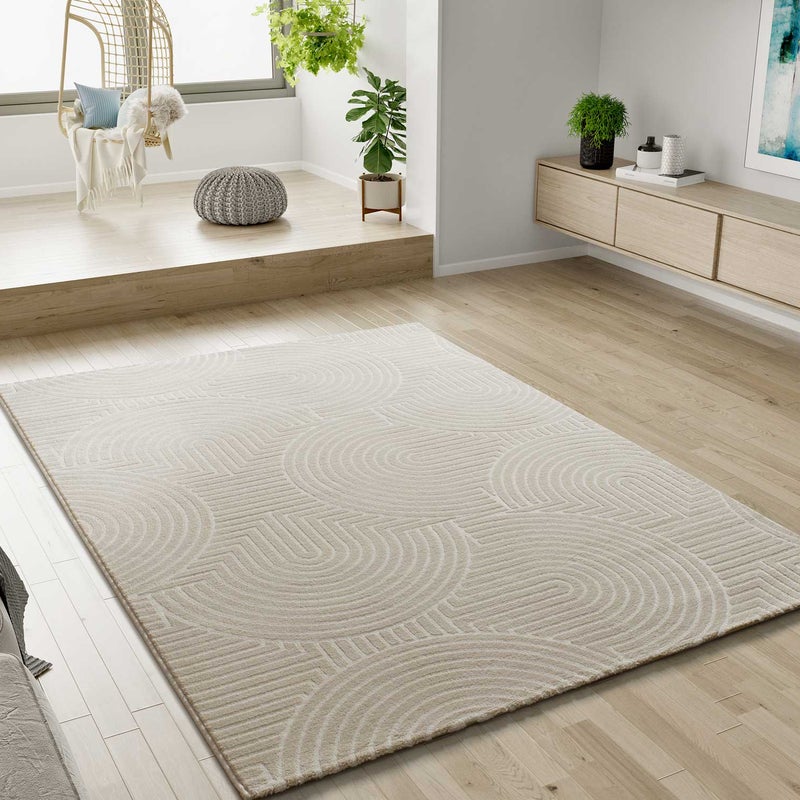 Prostokątny biały dywan do wnętrz 133 x 190 cm ZEN Scandinavian - ATTICGO