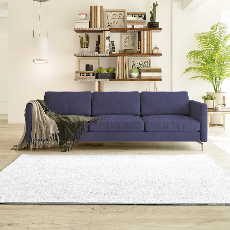 Prostokątny biały dywan wewnętrzny 80 x 150 cm CORALINE gładki - ATTICGO