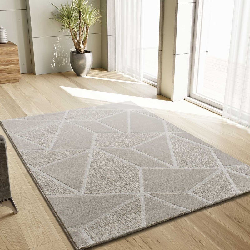 Prostokątny biały dywan do wnętrz 160 x 230 cm SENSATION skandynawski - ATTICGO