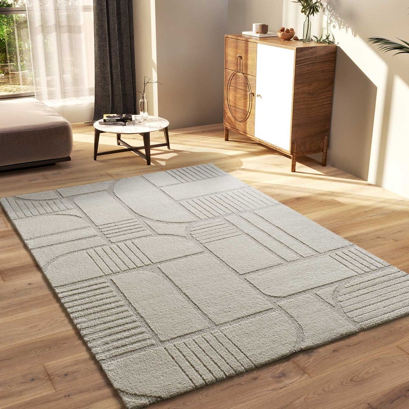 Prostokątny biały dywan do wnętrz 80 x 150 cm SNOWY skandynawski - ATTICGO