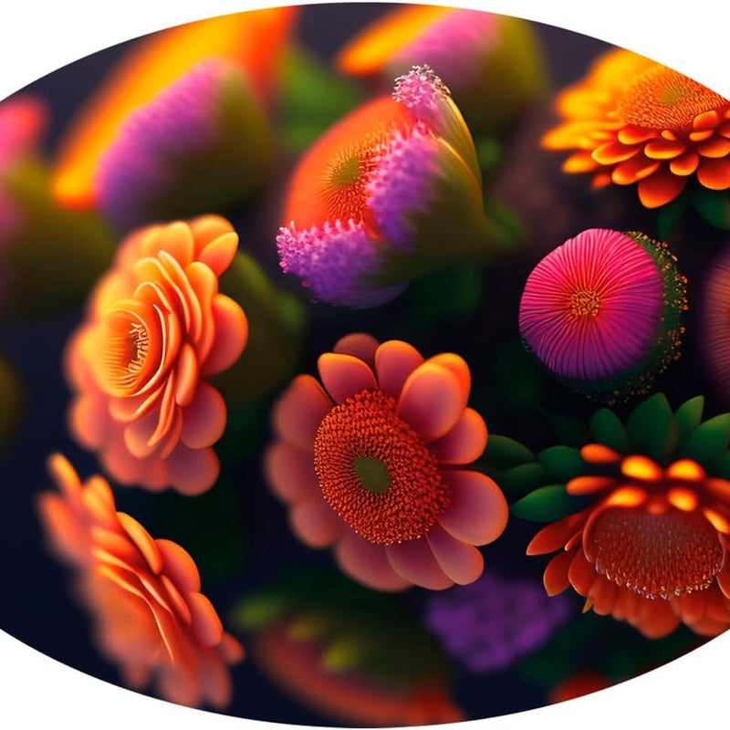 Dywan Salon Owalny PVC Antypoślizgowa Odporny Na Plamy Druk cyfrowy 3D Rysunek D