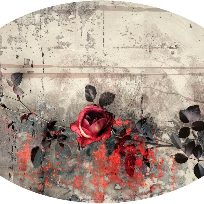 Dywan Salon Owalny PVC Antypoślizgowa Odporny Na Plamy Druk cyfrowy 3D Rysunek F